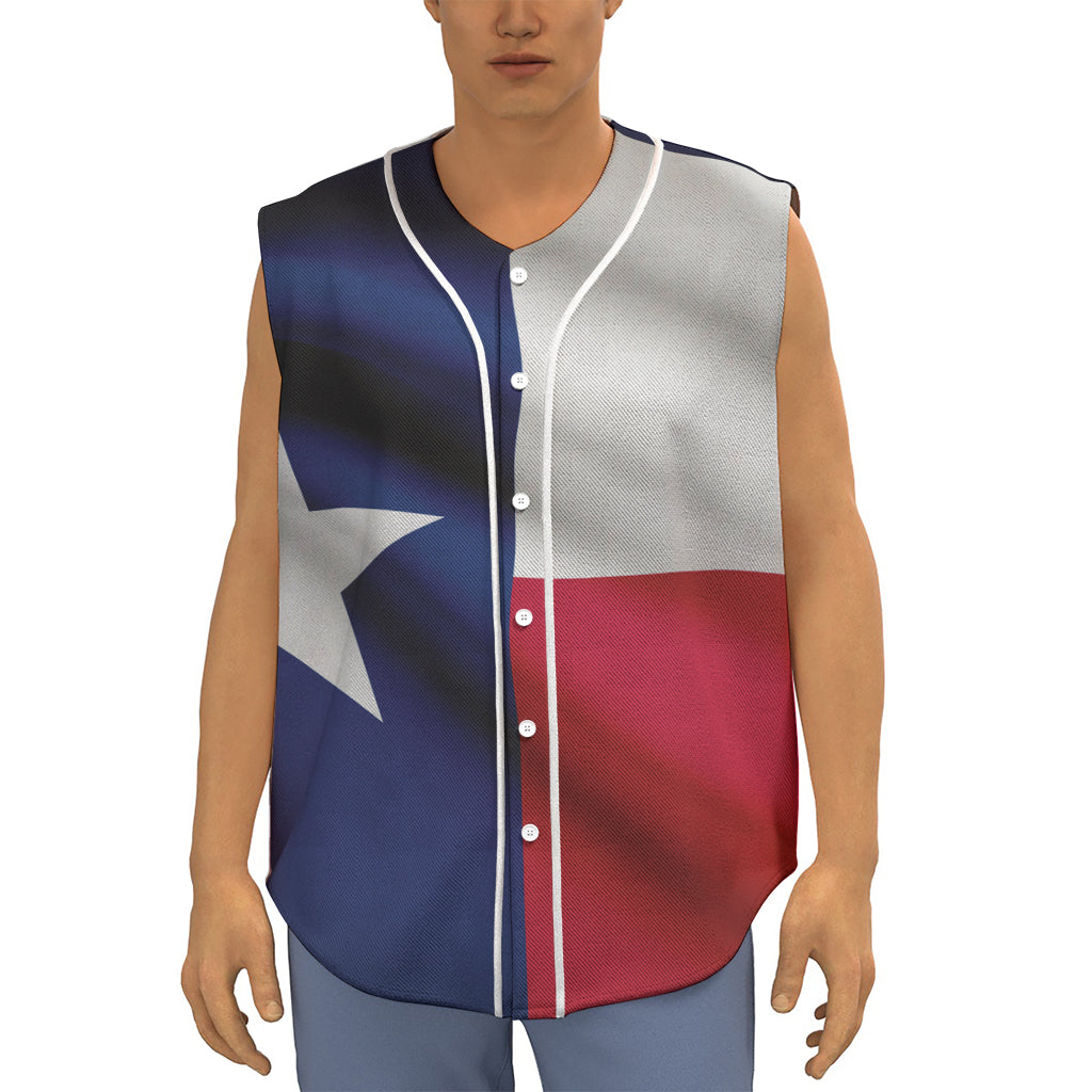 Flag Of Texas Print Sleeveless Baseball Jersey