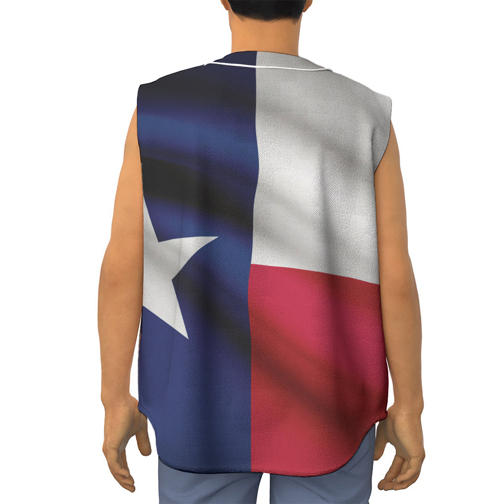 Flag Of Texas Print Sleeveless Baseball Jersey