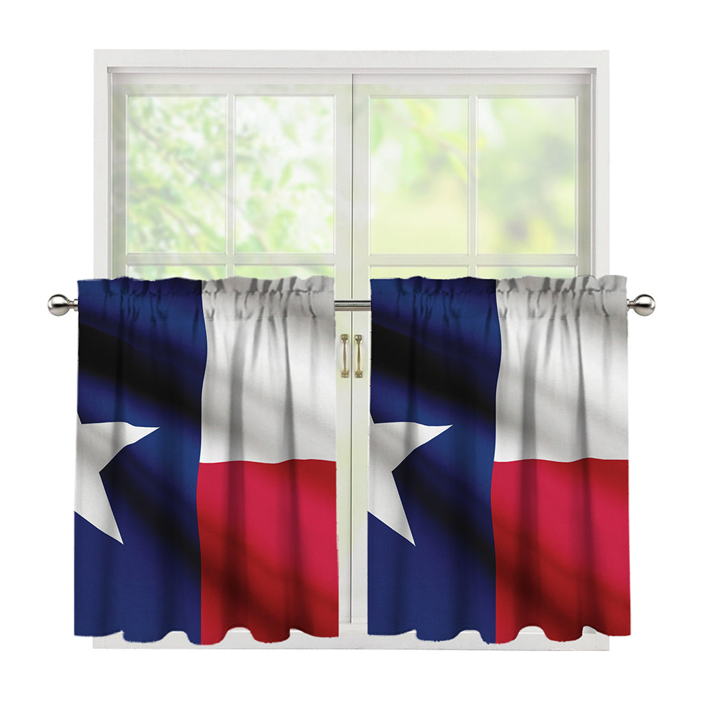 Flag Of Texas Print Tier Curtains