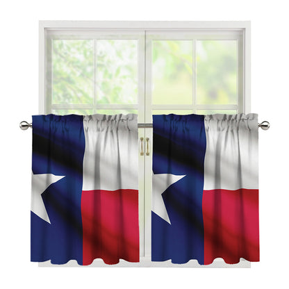 Flag Of Texas Print Tier Curtains