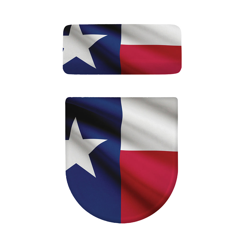 Flag Of Texas Print Toilet Lid And Tank Cover Set