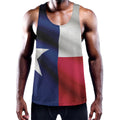 Flag Of Texas Print Men's Workout Tank Top