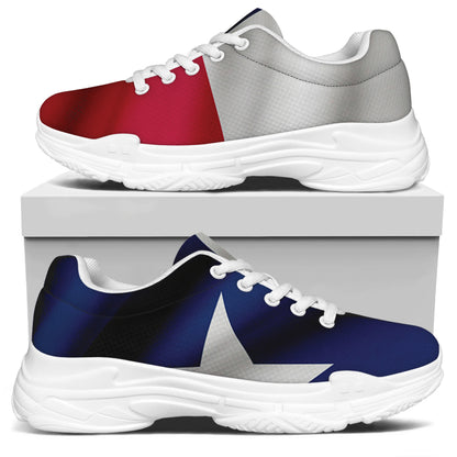 Flag Of Texas Print White Chunky Shoes