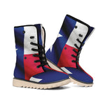 Flag Of Texas Print Winter Boots