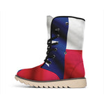Flag Of Texas Print Winter Boots