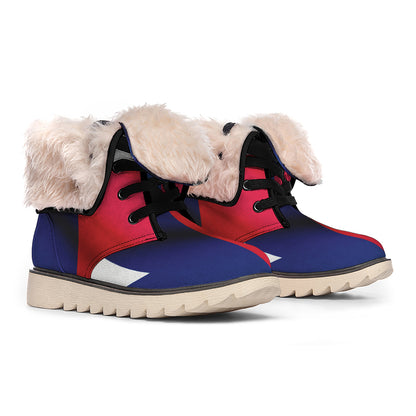 Flag Of Texas Print Winter Boots