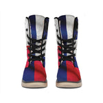 Flag Of Texas Print Winter Boots