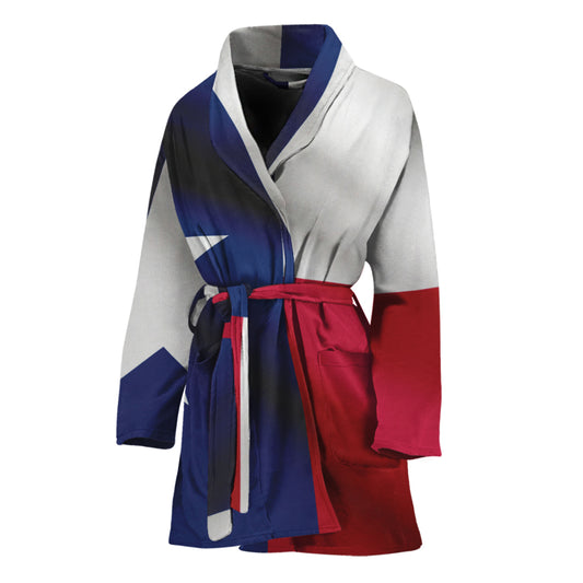 Flag Of Texas Print Women's Bathrobe