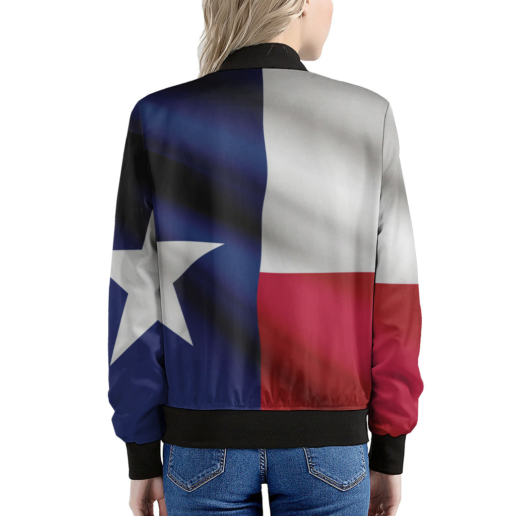 Flag Of Texas Print Women's Bomber Jacket