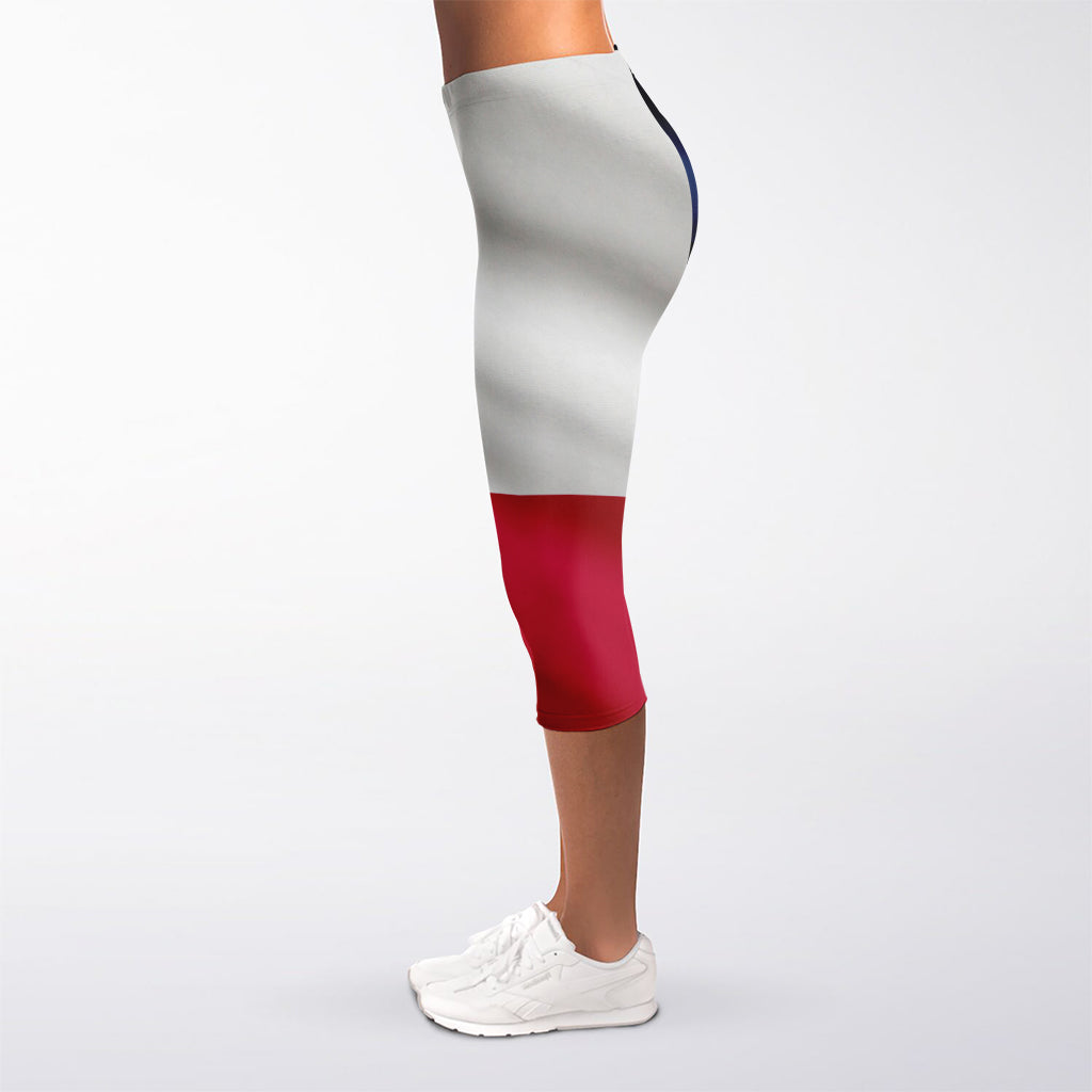 Flag Of Texas Print Women's Capri Leggings