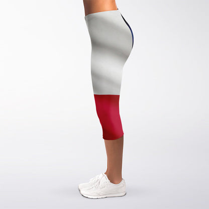 Flag Of Texas Print Women's Capri Leggings