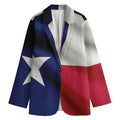 Flag Of Texas Print Women's Cotton Blazer