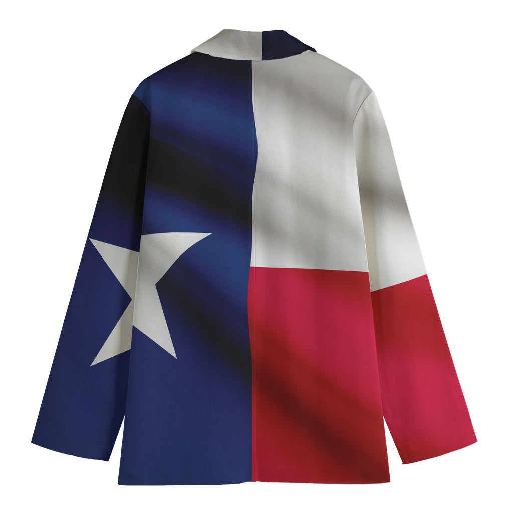 Flag Of Texas Print Women's Cotton Blazer