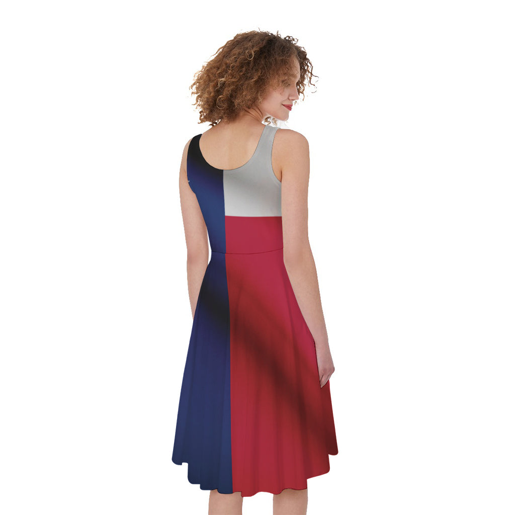 Flag Of Texas Print Women's Sleeveless Dress