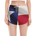 Flag Of Texas Print Women's Split Running Shorts