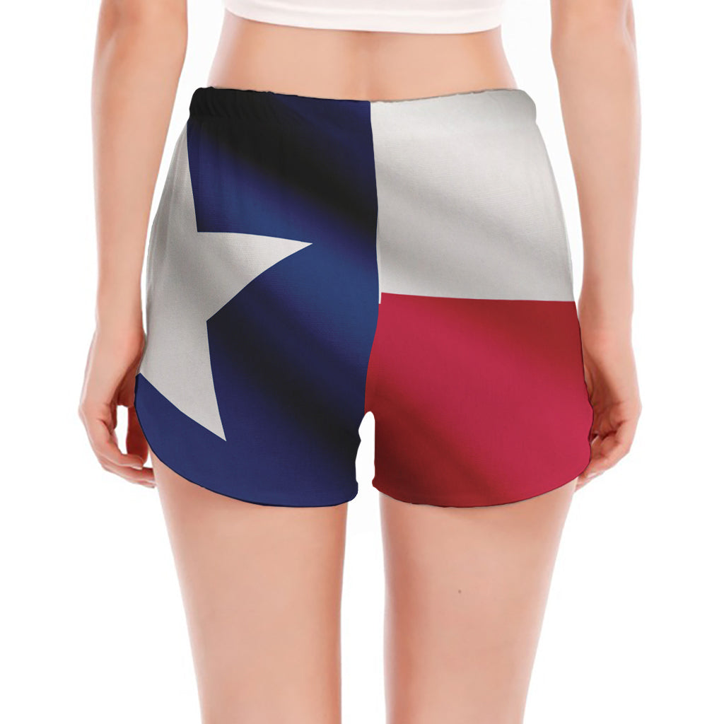 Flag Of Texas Print Women's Split Running Shorts