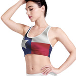 Flag Of Texas Print Women's Sports Bra