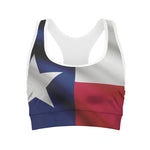 Flag Of Texas Print Women's Sports Bra