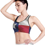 Flag Of Texas Print Women's Sports Bra