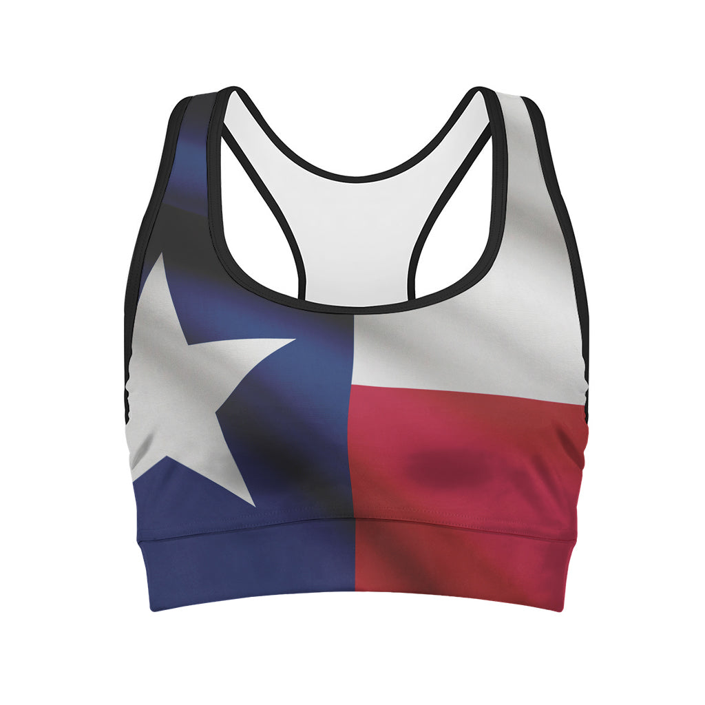 Flag Of Texas Print Women's Sports Bra