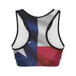 Flag Of Texas Print Women's Sports Bra