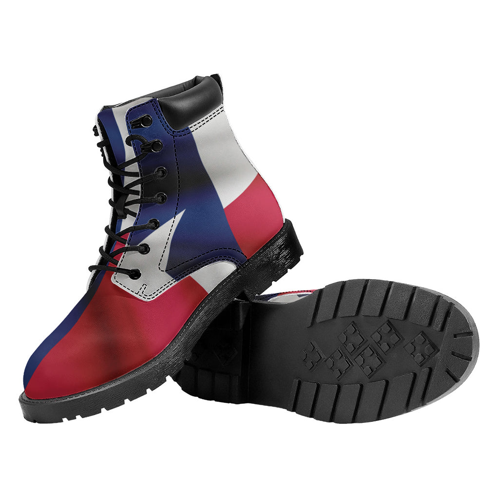 Flag Of Texas Print Work Boots