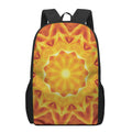 Flame Kaleidoscope Print 17 Inch Backpack