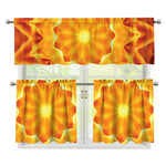 Flame Kaleidoscope Print 3 Piece Kitchen Curtains