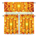Flame Kaleidoscope Print 3 Piece Kitchen Curtains