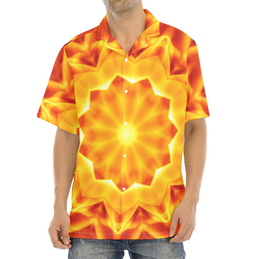 Flame Kaleidoscope Print Aloha Shirt