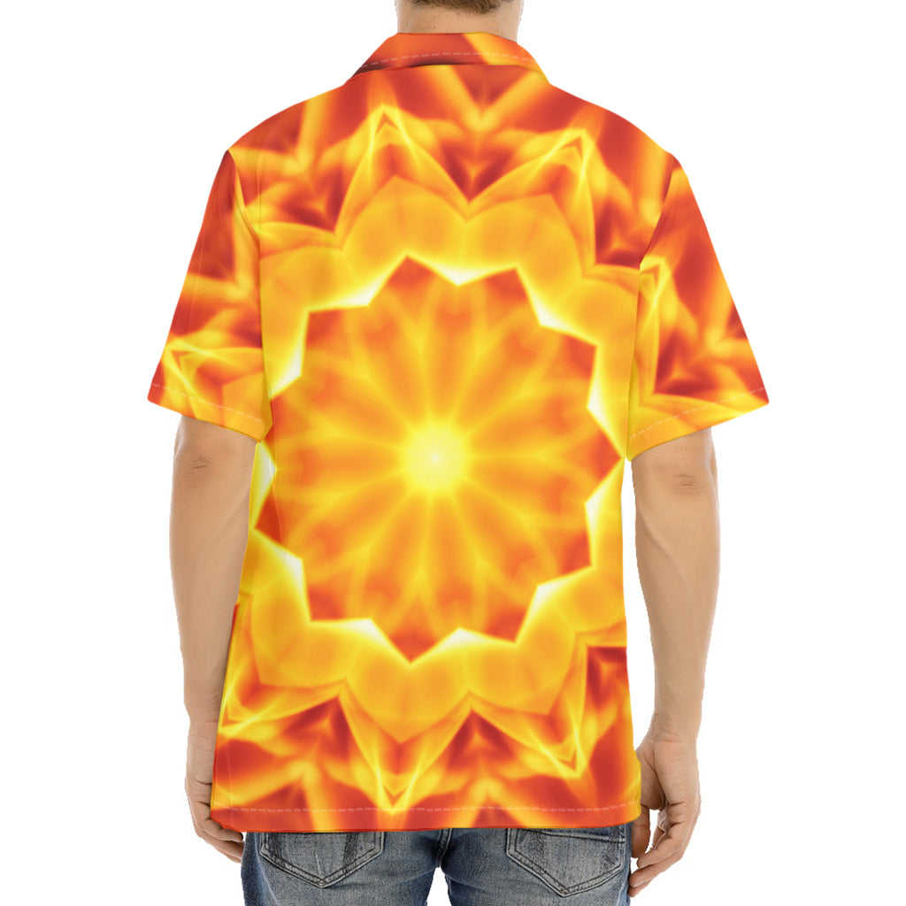 Flame Kaleidoscope Print Aloha Shirt