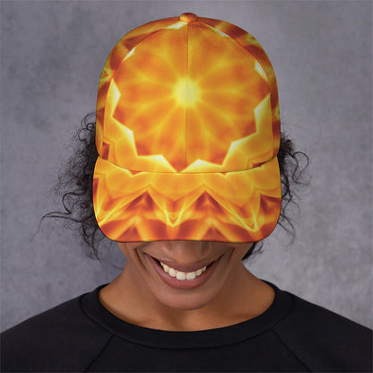 Flame Kaleidoscope Print Baseball Cap