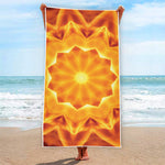 Flame Kaleidoscope Print Beach Towel