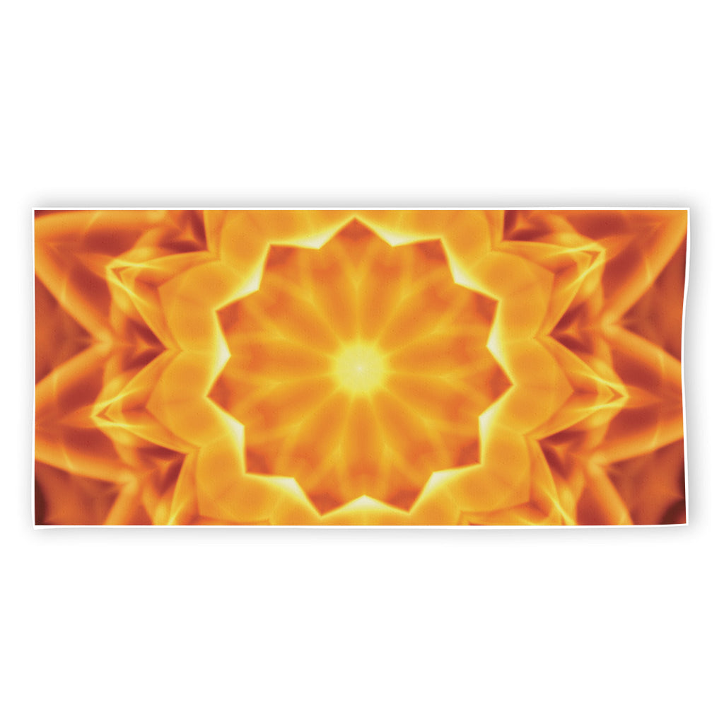 Flame Kaleidoscope Print Beach Towel