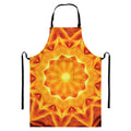 Flame Kaleidoscope Print Bib Apron With Pocket