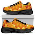 Flame Kaleidoscope Print Black Chunky Shoes