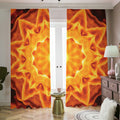 Flame Kaleidoscope Print Dimout Pencil Pleat Curtains