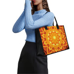 Flame Kaleidoscope Print Canvas Tote Bag