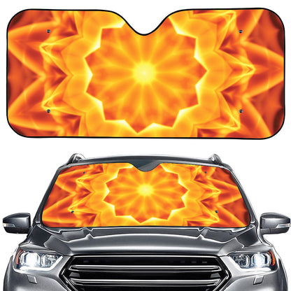 Flame Kaleidoscope Print Car Windshield Sun Shade