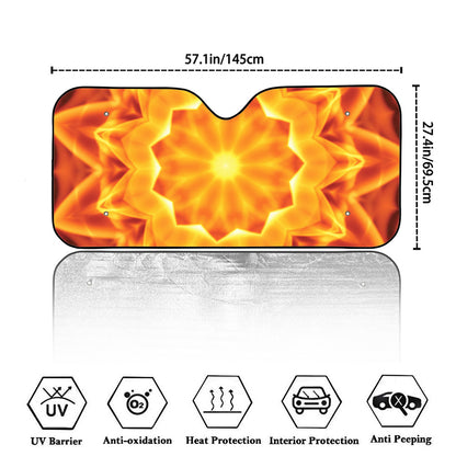 Flame Kaleidoscope Print Car Windshield Sun Shade