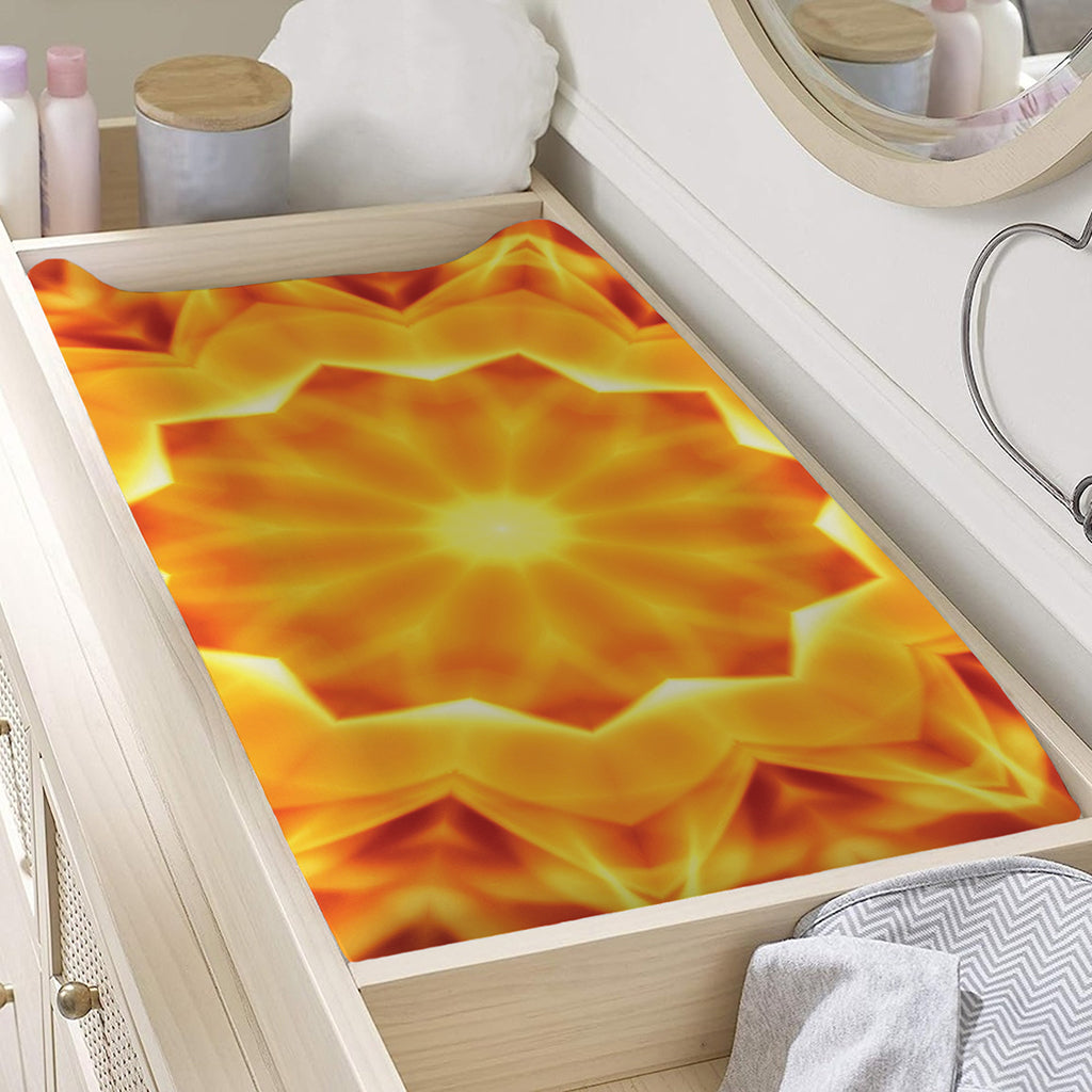 Flame Kaleidoscope Print Changing Pad Cover