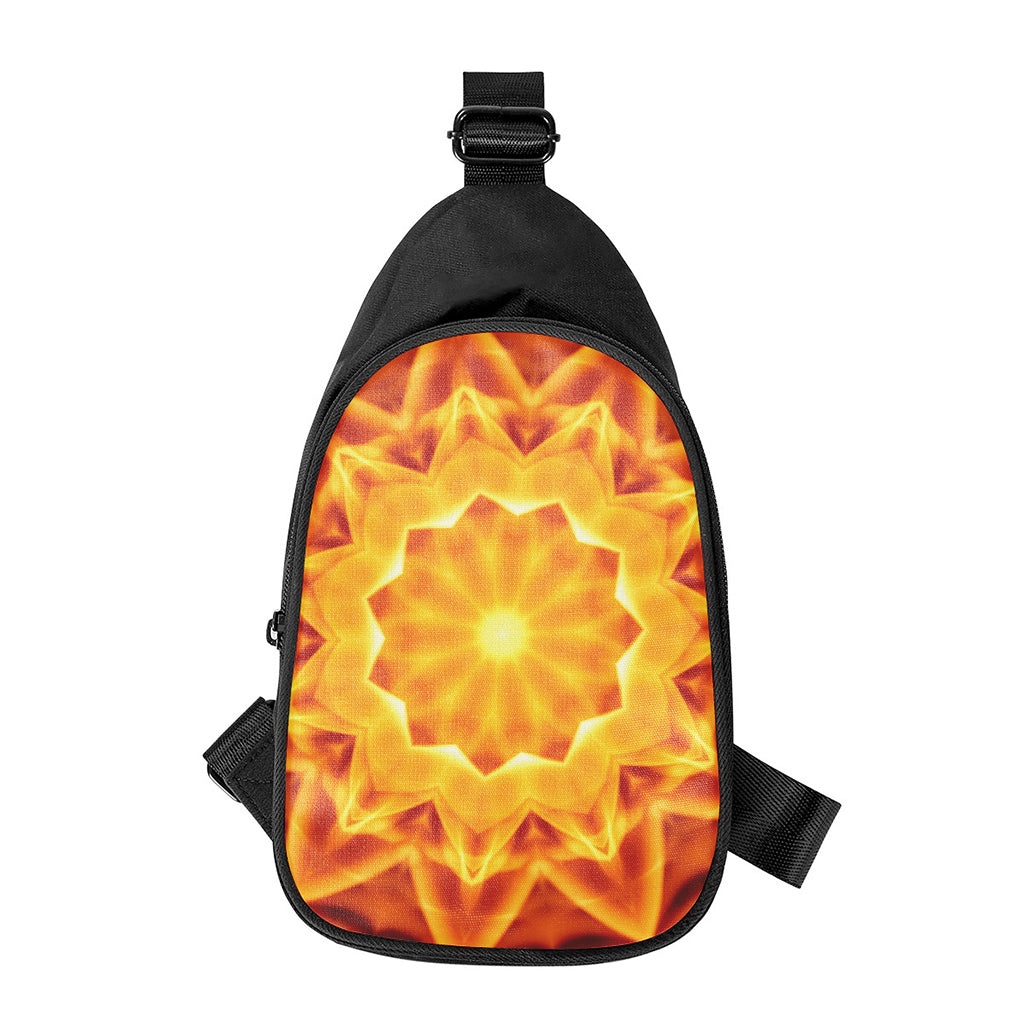 Flame Kaleidoscope Print Chest Bag