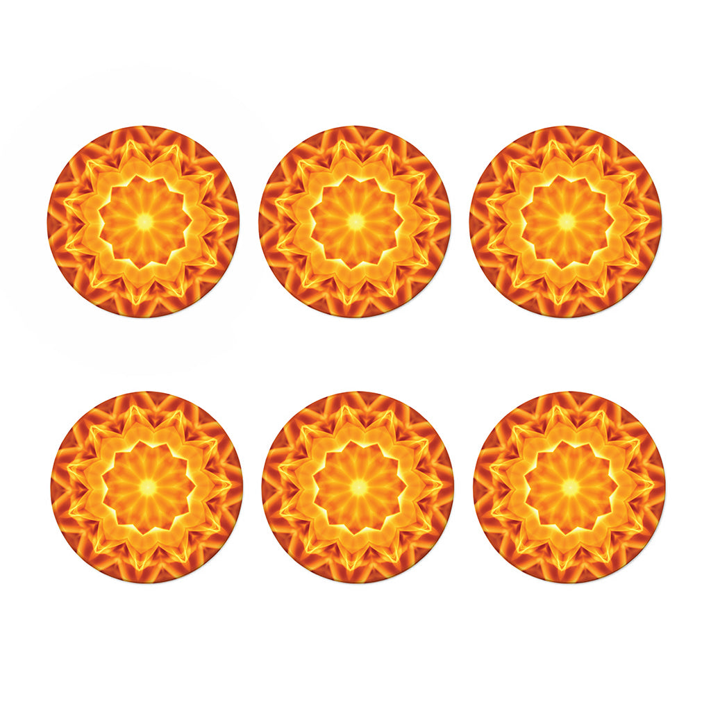 Flame Kaleidoscope Print Coaster Set