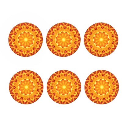 Flame Kaleidoscope Print Coaster Set