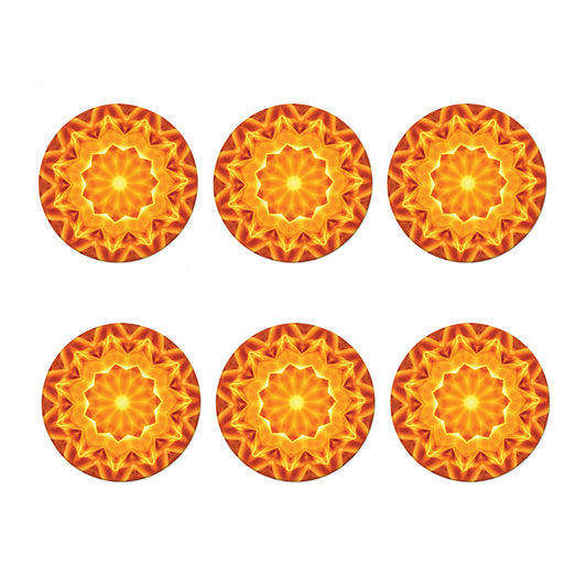 Flame Kaleidoscope Print Coaster Set