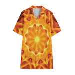 Flame Kaleidoscope Print Cotton Hawaiian Shirt