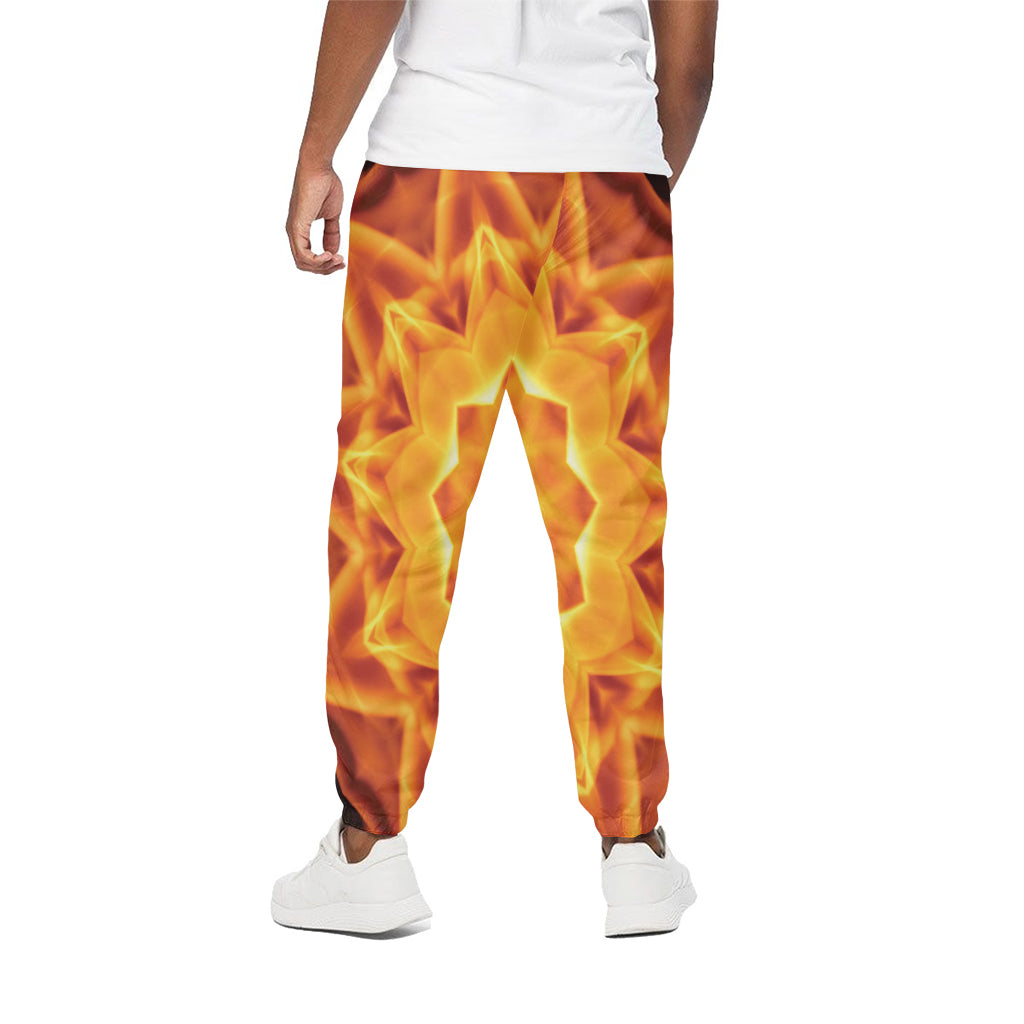 Flame Kaleidoscope Print Cotton Pants