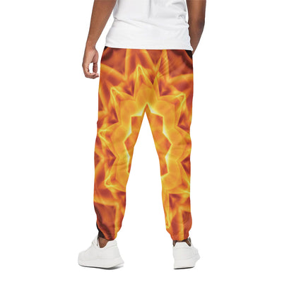 Flame Kaleidoscope Print Cotton Pants