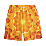 Flame Kaleidoscope Print Cotton Shorts