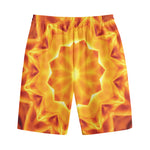 Flame Kaleidoscope Print Cotton Shorts